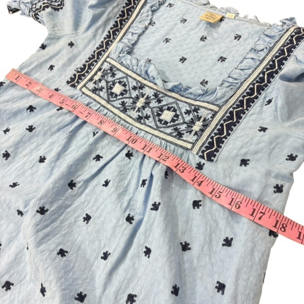 ANTHROPOLOGIE SEEN WORN‎ KEPT blue embroidered mary boho blouse top 6 S M - Picture 10 of 11